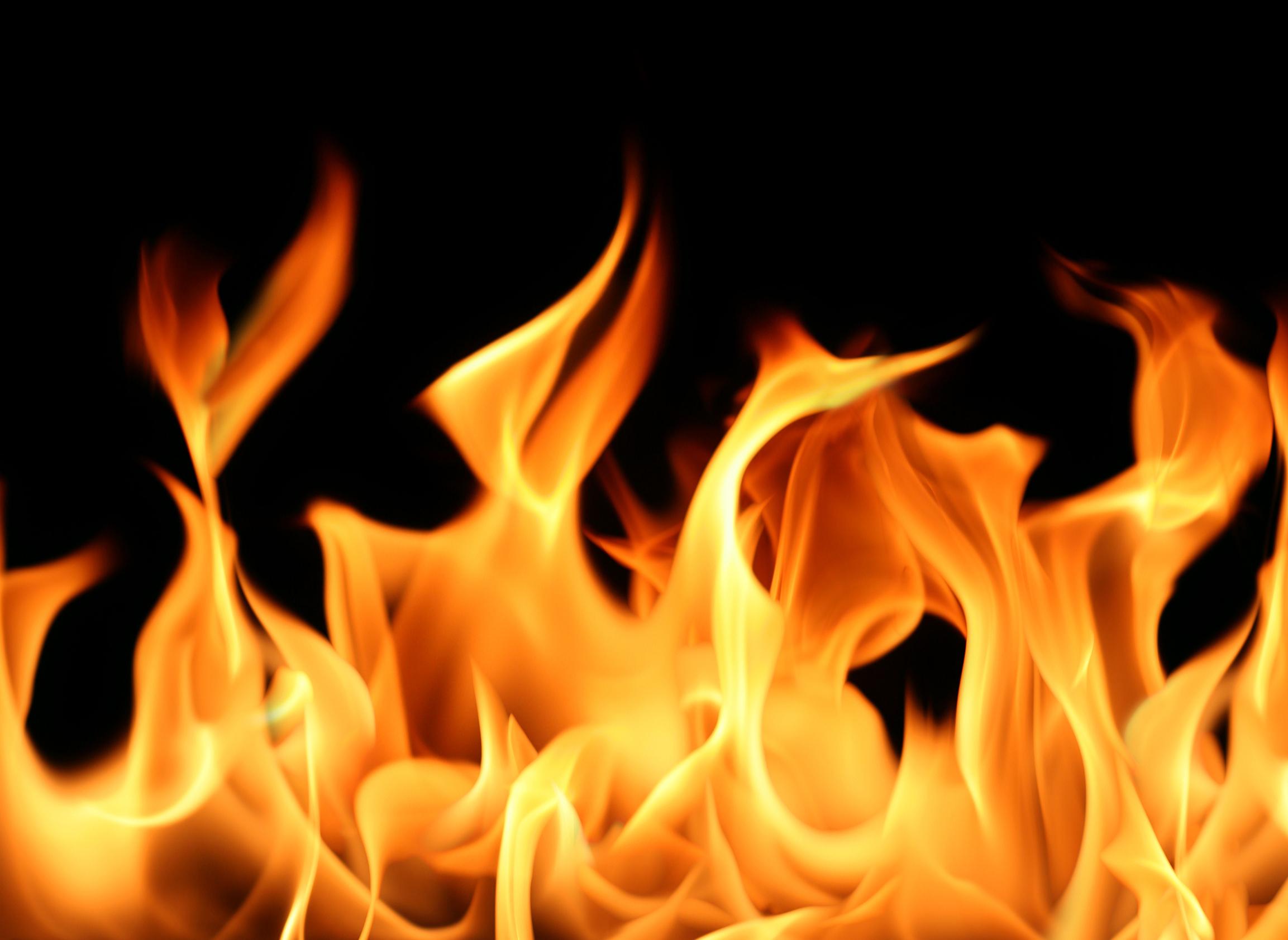 Close-up of fire and flames on a black background (Huge file)